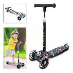 GENERICO - Scooter 3 Ruedas con Luz Led Plegable Para Niños Morado