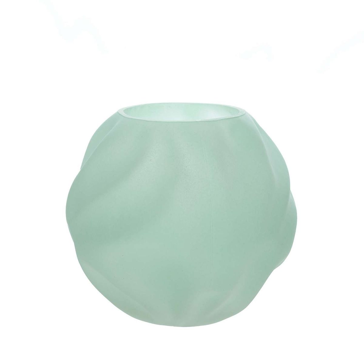 HOME ESSENTIALS - Florero pecera de vidrio verde menta 18 Cm