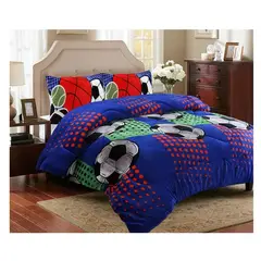 COMPRAPO - Cobertor Chiporro Infantil Modelo Fútbol y Basquet + 1 Funda 1,5 Plaza