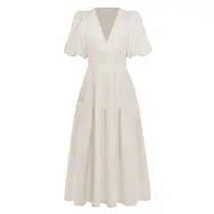 TIOZONEY - Vestido de mujer con cuello en V