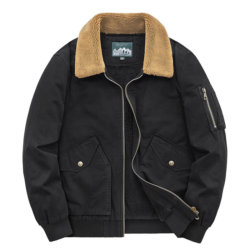 TIOZONEY - Chaqueta gruesa con gorro para hombre