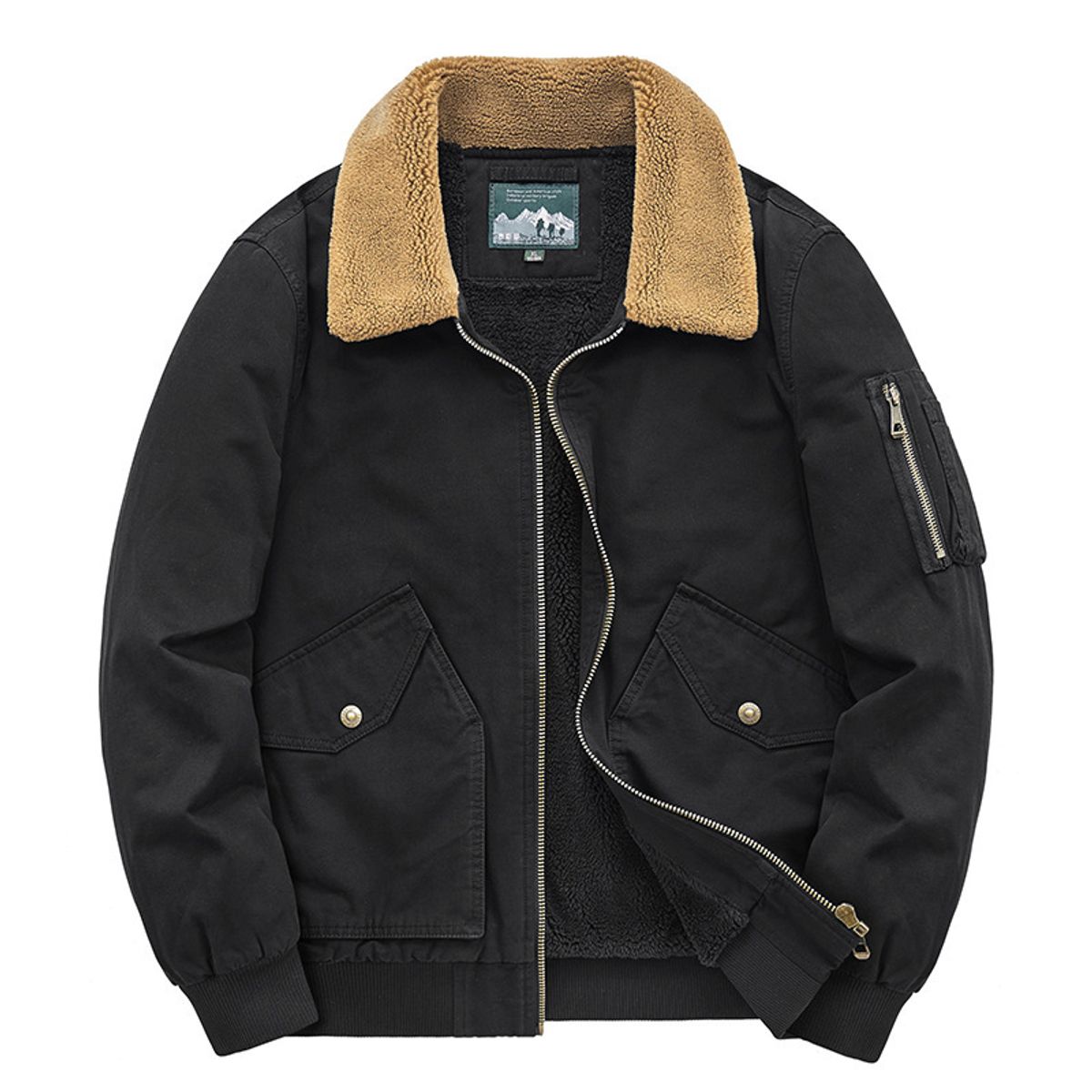 TIOZONEY - Chaqueta gruesa con gorro para hombre