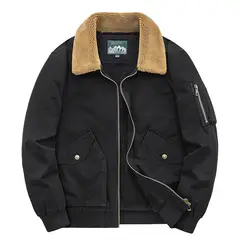 TIOZONEY - Chaqueta gruesa con gorro para hombre