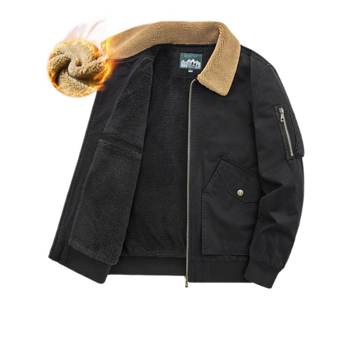 TIOZONEY - Chaqueta gruesa con gorro para hombre