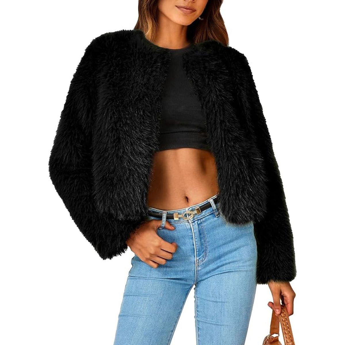 TIOZONEY - Abrigo de invierno Chaqueta corta de lana