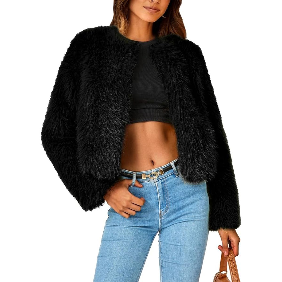 TIOZONEY - Abrigo de invierno Chaqueta corta de lana