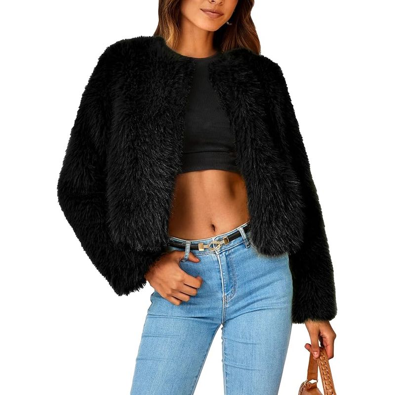 TIOZONEY - Abrigo de invierno Chaqueta corta de lana
