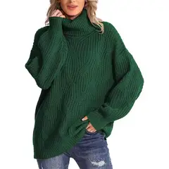 TIOZONEY - Sweater Cuello de Cuello Alto Mujer