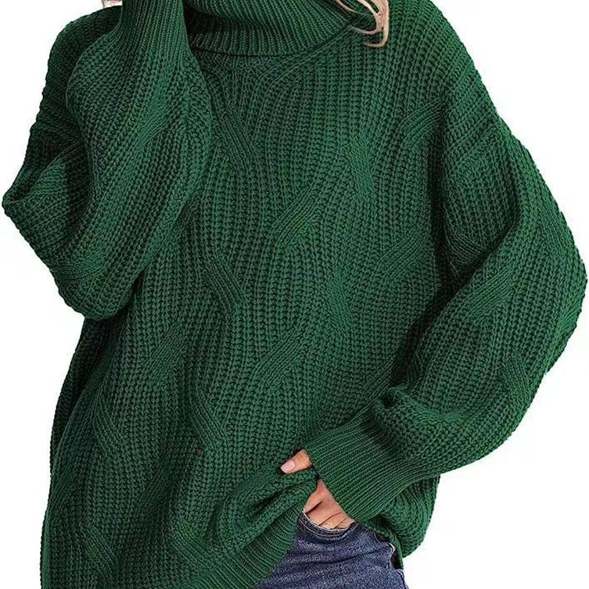 TIOZONEY - Sweater Cuello de Cuello Alto Mujer