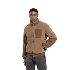 TIOZONEY - Chaqueta con cuello para hombre - Café