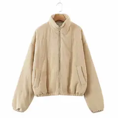 TIOZONEY - Abrigo de algodón casual - Blanco
