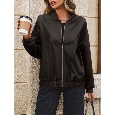 Imagen 2 del producto Chaqueta de PU con cremallera para mujer Loose