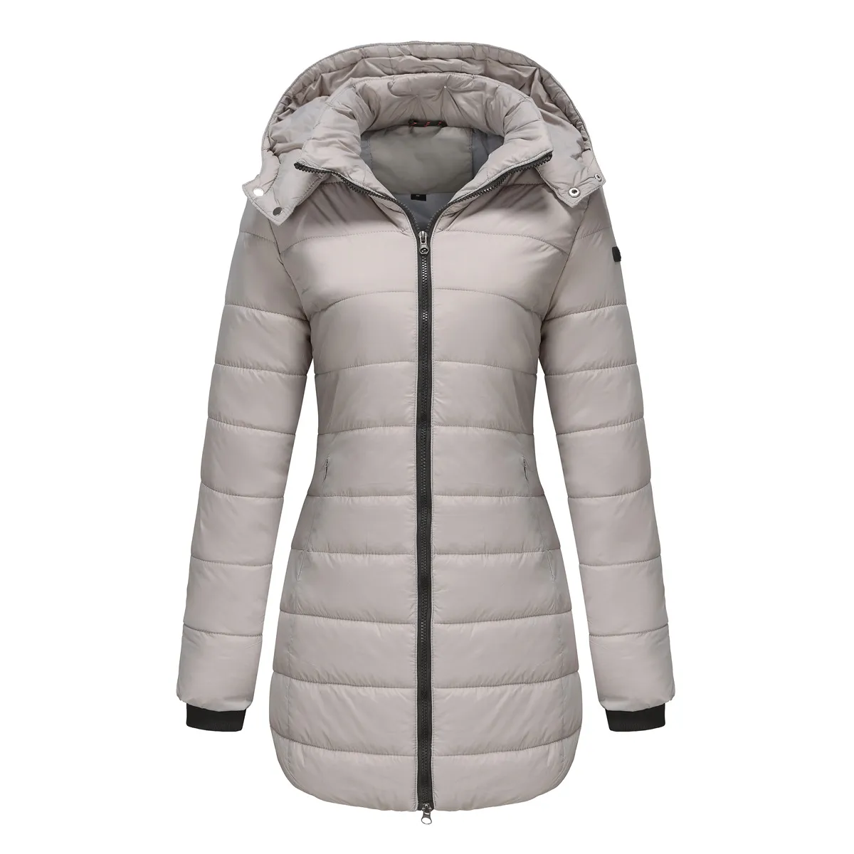 TIOZONEY - Parka Manga Larga Mujer - Gris