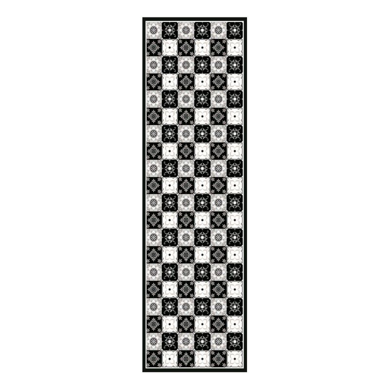 DAVANTI - Alfombra Pasillo Vinílica Baldosa Clásica Gris 70 X 230 Cm