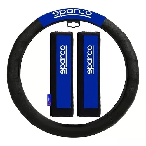Cubre Volante + Cubre Cinturon Auto Azul Universal spc1111bl