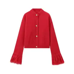 TIOZONEY - Suéter camisa de punto de manga larga