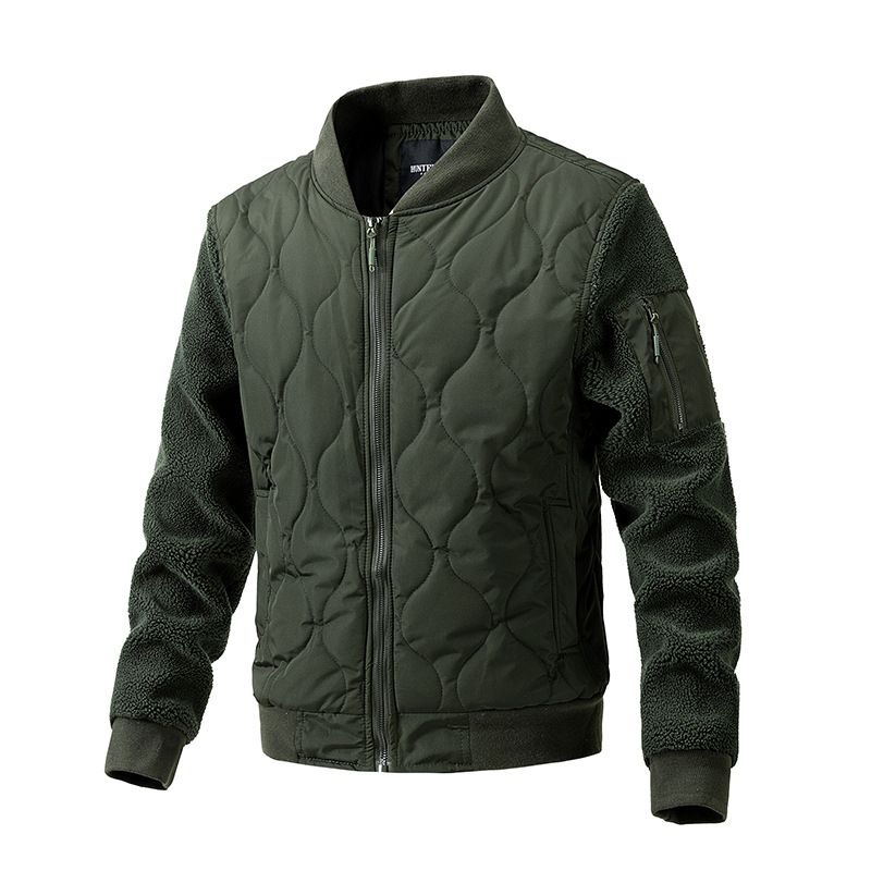 TIOZONEY - Chaqueta con cierre para hombre - Verde