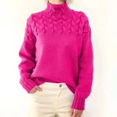 TIOZONEY - Sweater Cuello de Cuello Alto Mujer