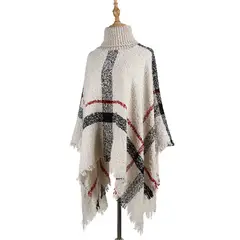 TIOZONEY - Abrigo largo de punto para mujer - Crema