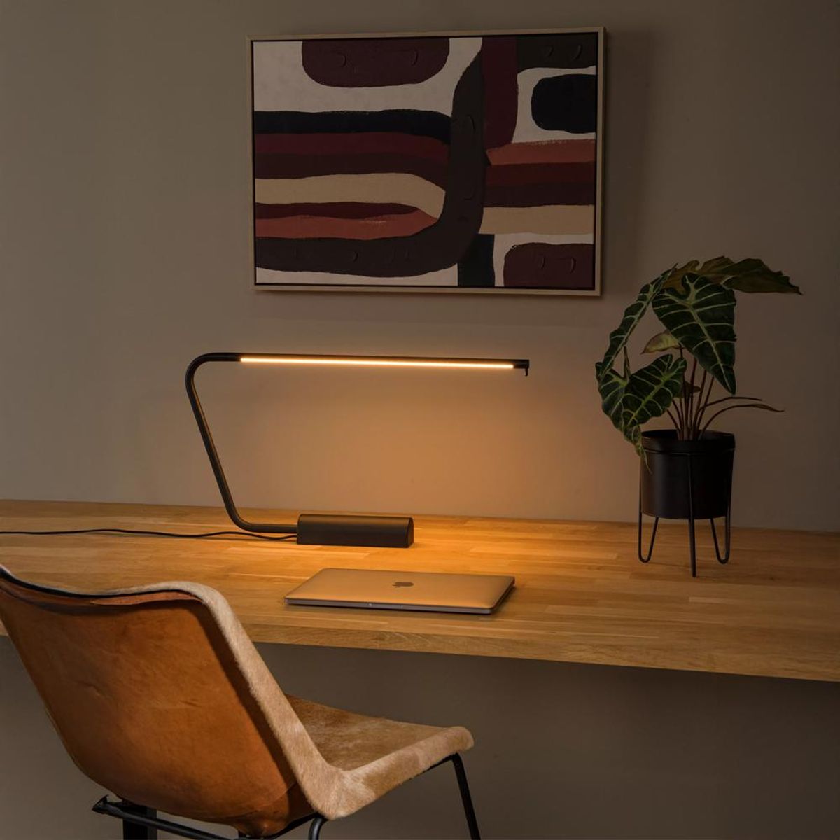 BOSCO - LAMPARA DE MESA MADISON NEGRO LED DIMEABLE CÁLIDO