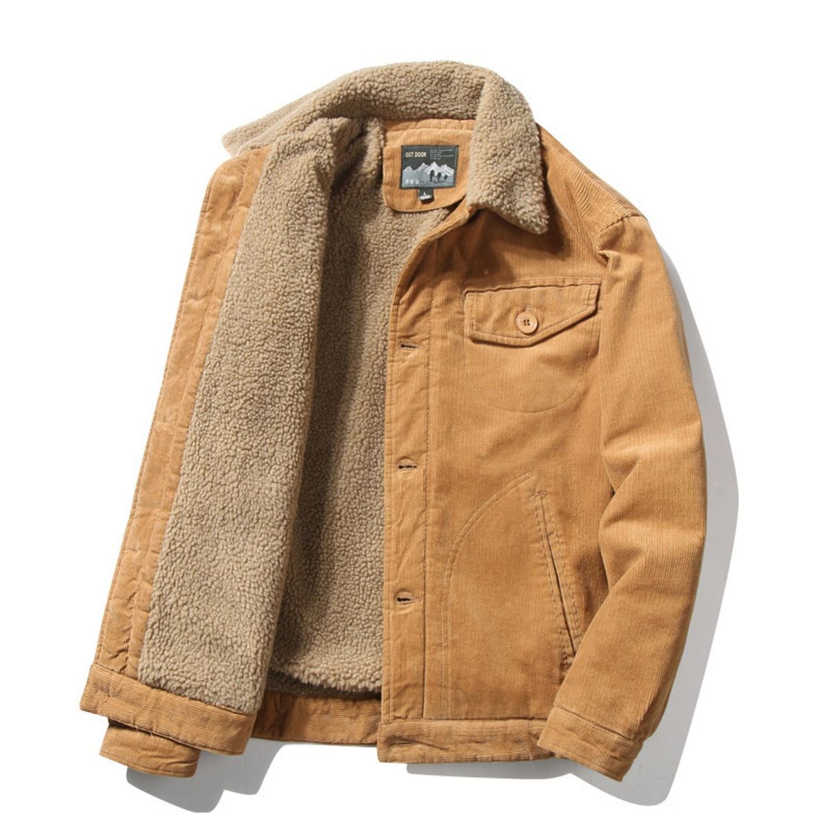 TIOZONEY - Chaqueta casual de algodón con cuello alto para hombre