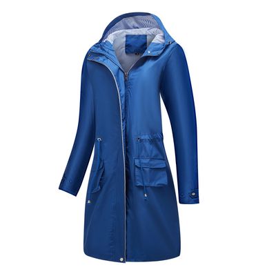 Imagen 2 del producto Cortavientos impermeable con gorro para mujer - Azul