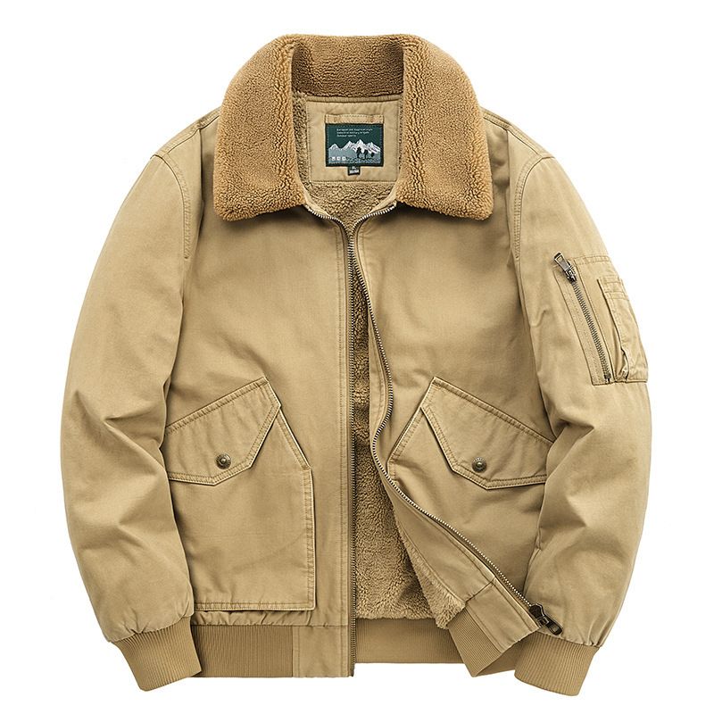 TIOZONEY - Chaqueta gruesa con gorro para hombre