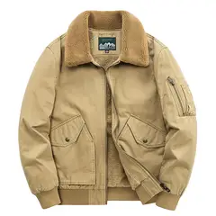 TIOZONEY - Chaqueta gruesa con gorro para hombre