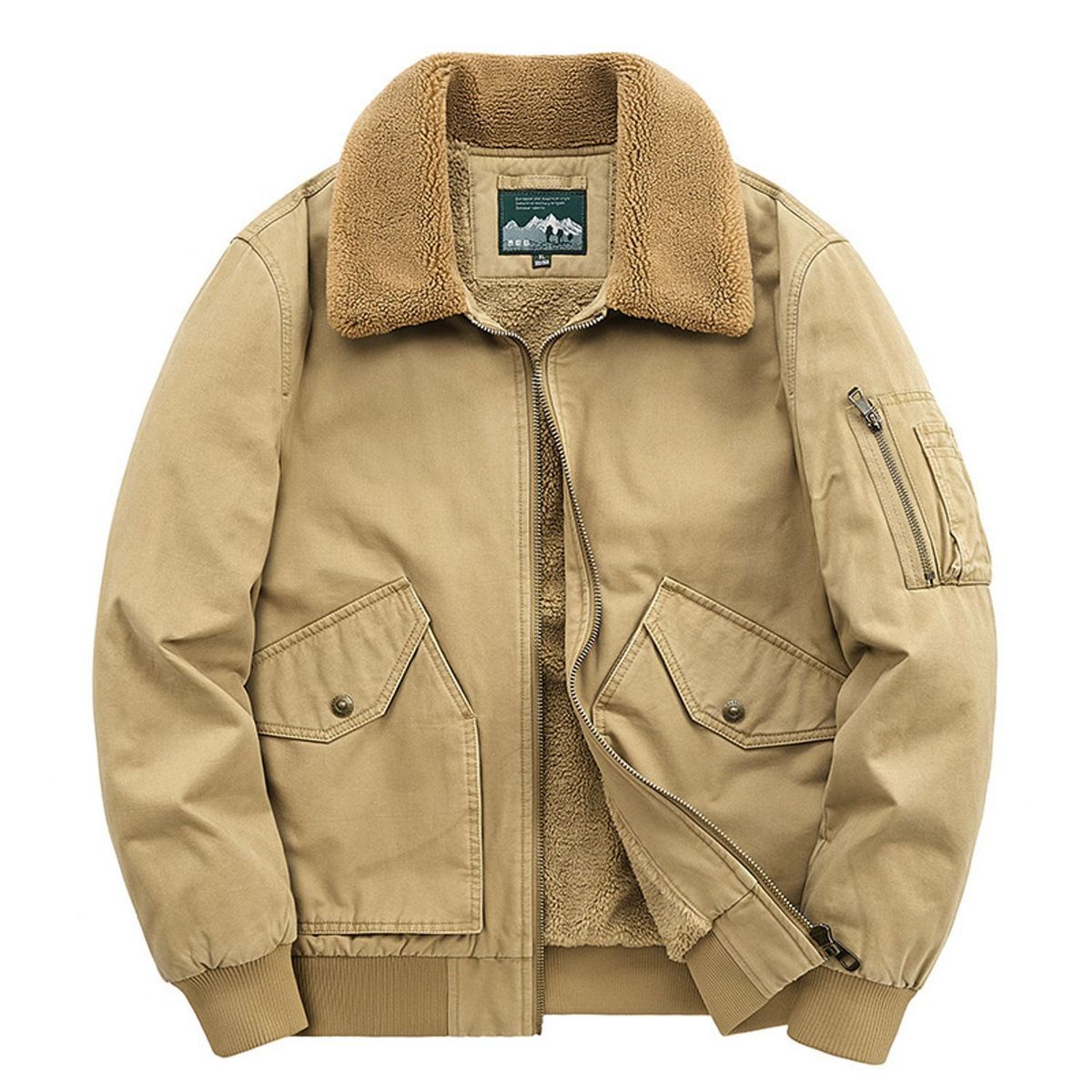 TIOZONEY - Chaqueta gruesa con gorro para hombre