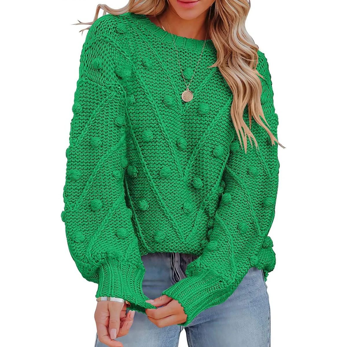 TIOZONEY - Sweater Cuello Redondo Mujer