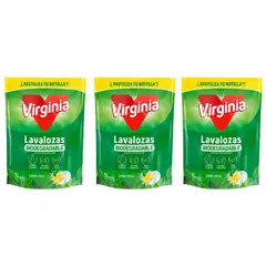 VIRGINIA - Pack 3 Lavaloza Biodegradable Limón Citrus 1 Lt