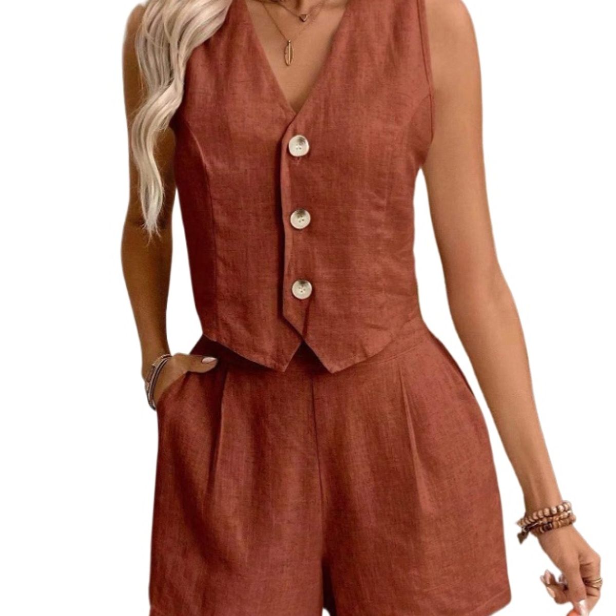 TIOZONEY - Blazer vest y pantalones casuales para mujeres Traje