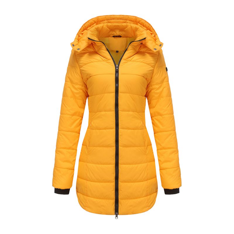 TIOZONEY - Parka Manga Larga Mujer - Amarillo