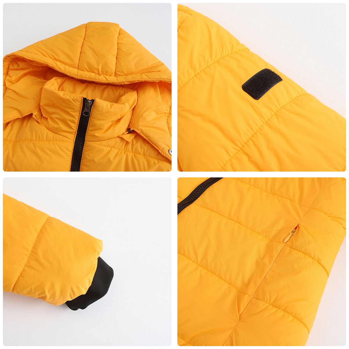 TIOZONEY - Parka Manga Larga Mujer - Amarillo