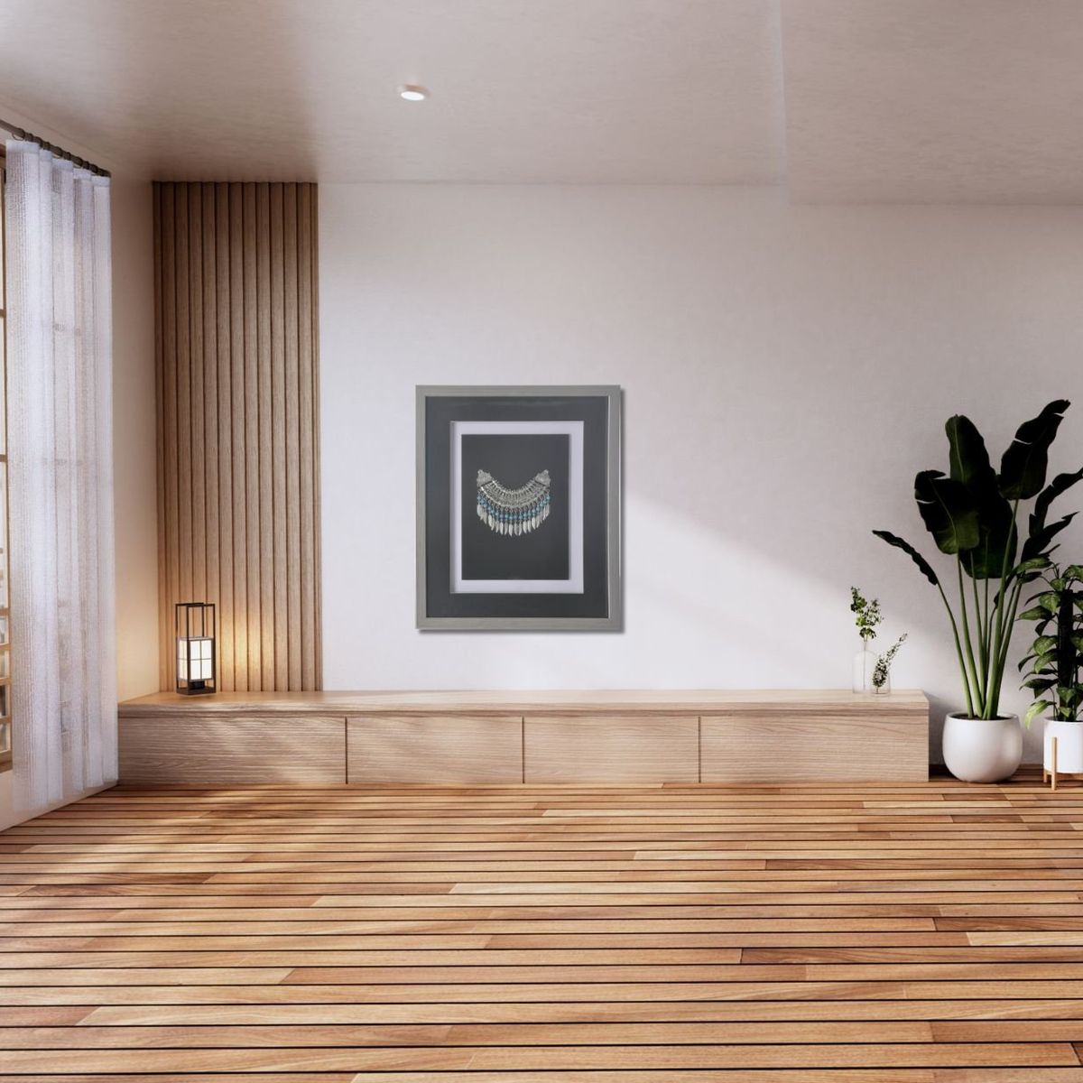 RONDA - Cuadro Joya Plata Turquesa Plata 38x45 cm