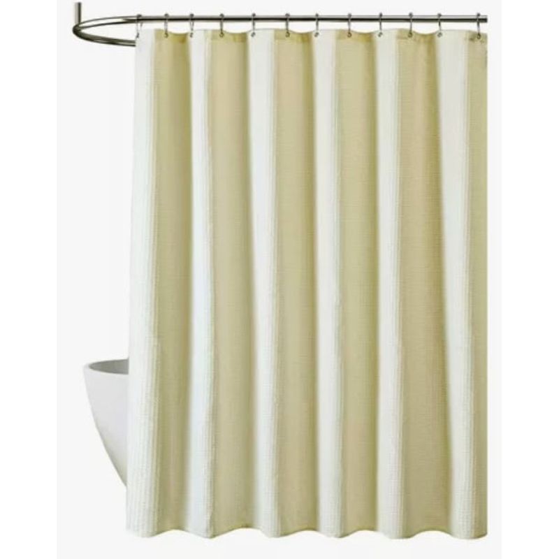 GENERICO - Cortina Baño Ducha Con Iman Y Forro Color Marfil