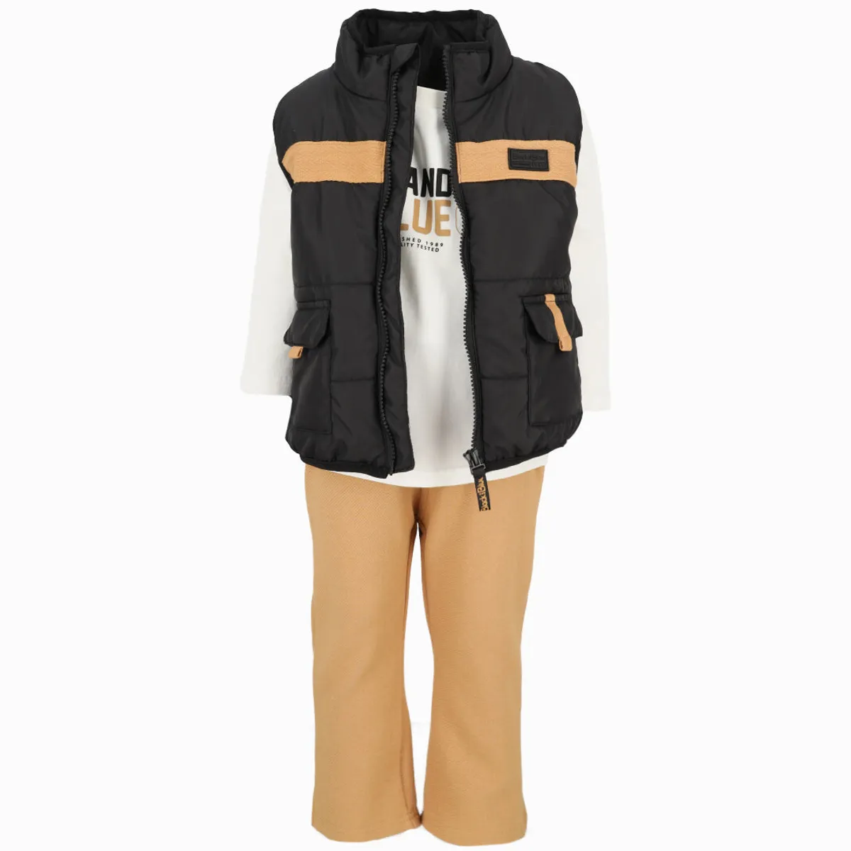 BLACK AND BLUE - Conjunto bebés 3 piezas negro Black and Blue