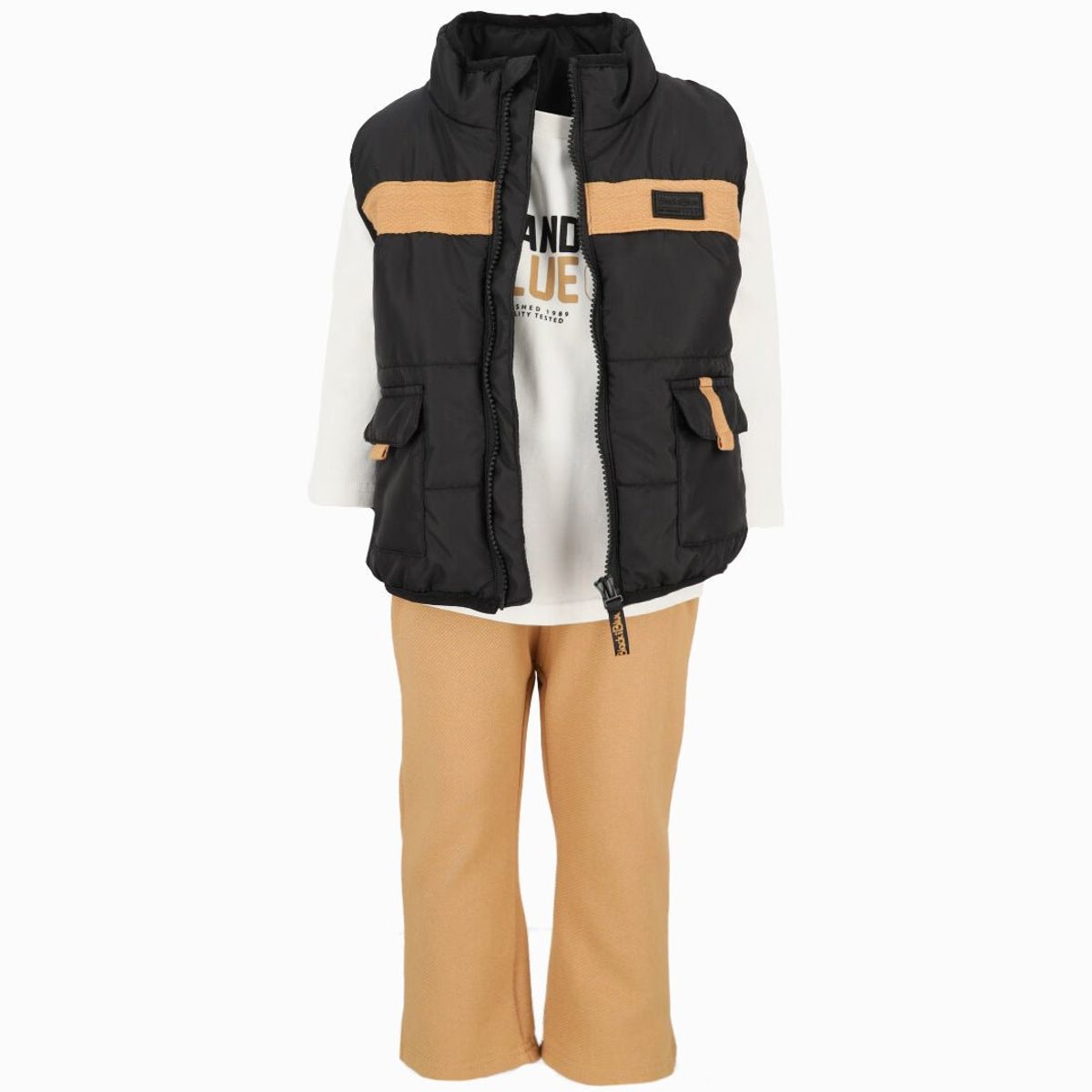 BLACK AND BLUE - Conjunto bebés 3 piezas negro Black and Blue