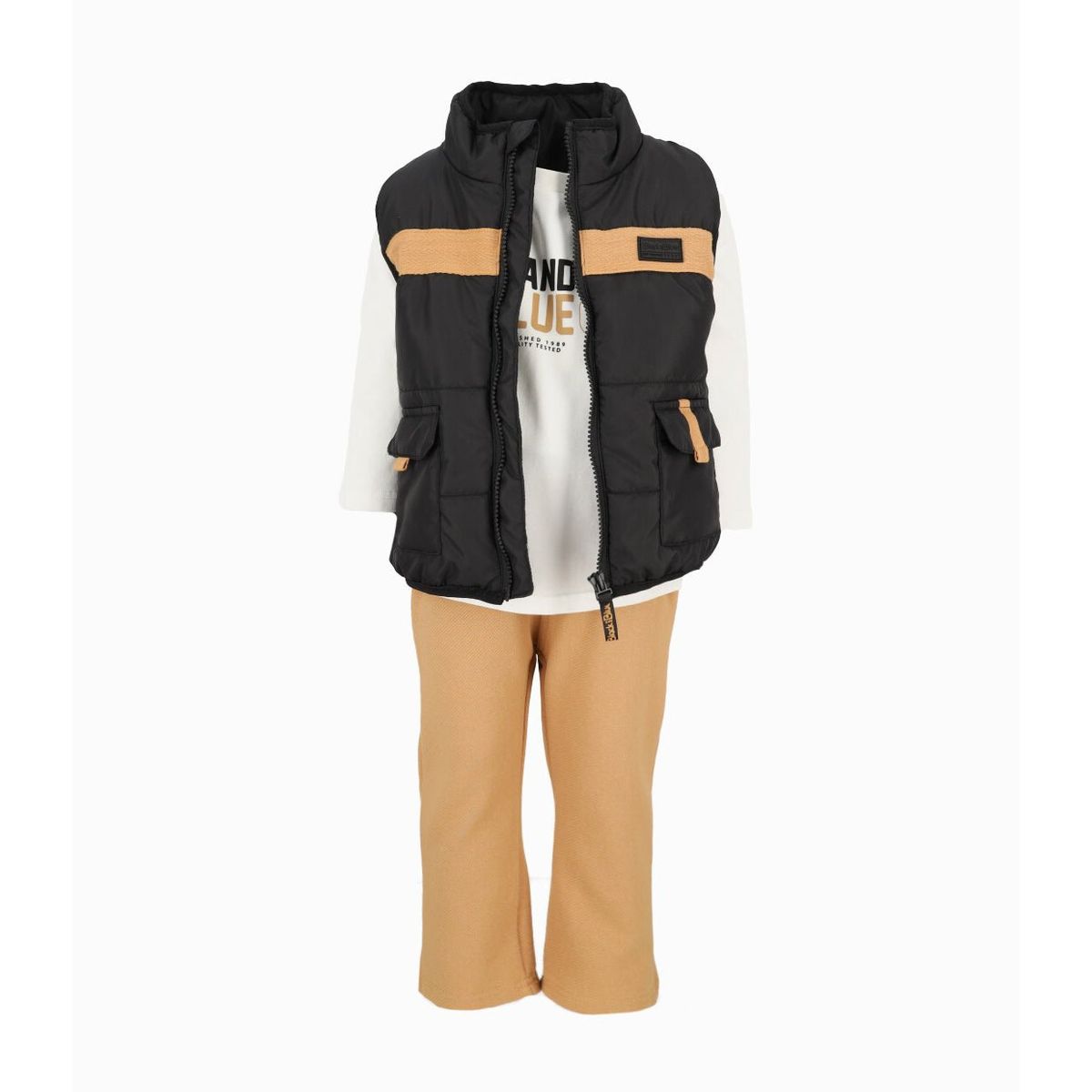 BLACK AND BLUE - Conjunto bebés 3 piezas negro Black and Blue