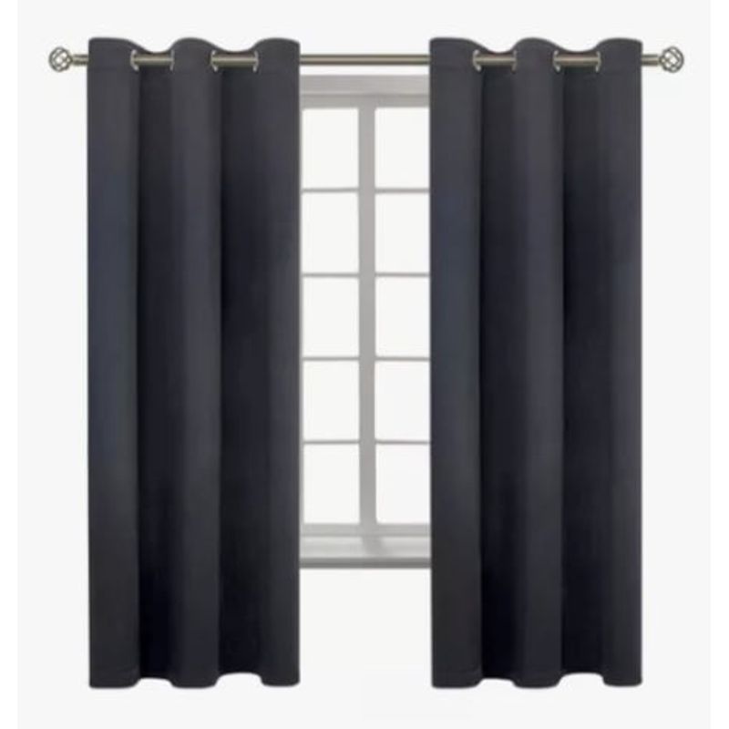 GENERICO - Cortina Semi Blackout Aislante Color Gris oscuro