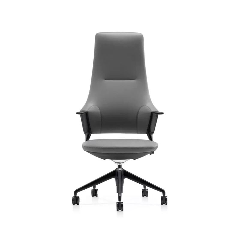 GENERICO - Sillón Gerencial Altezza Gris Respaldo Alto En Cuero Ofix