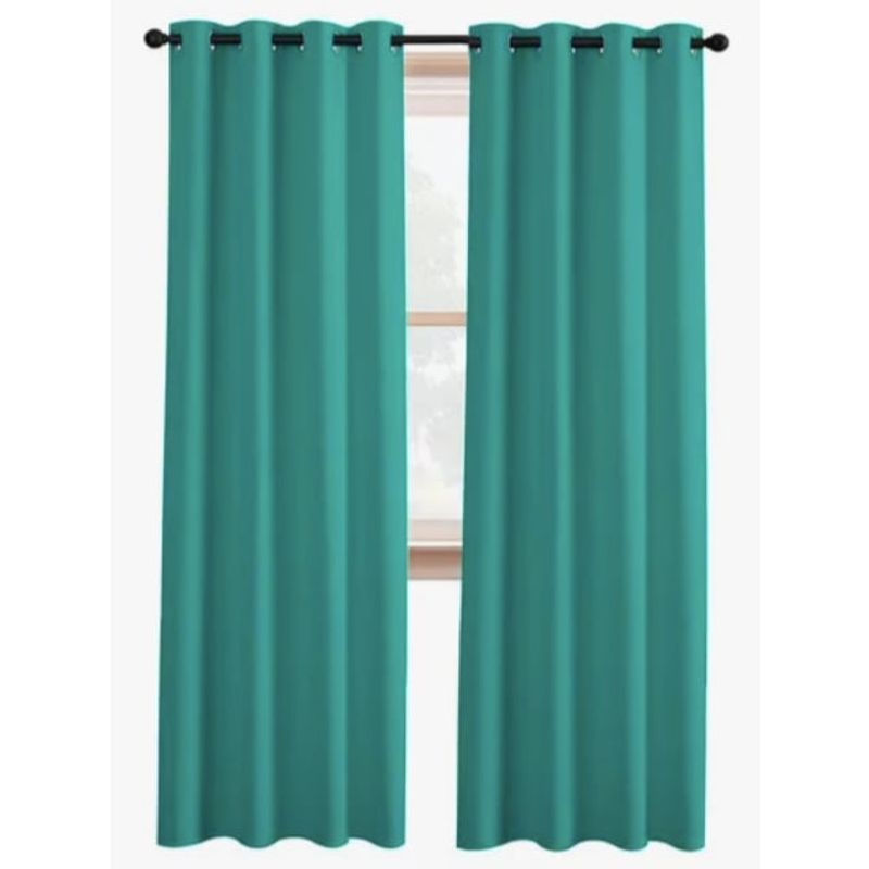 GENERICO - Cortina Semi Blackout Aislante Color Turquesa