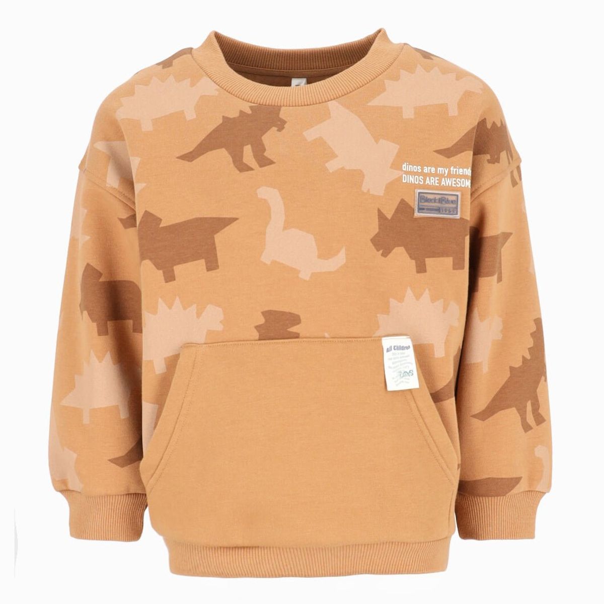 BLACK AND BLUE - Polerón niño con dinosaurios camel Black and Blue
