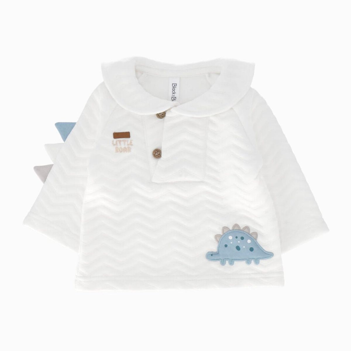 BLACK AND BLUE - Conjunto recién nacido con dinosaurio crudo Black and Blue