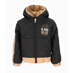 BLACK AND BLUE - Parka niño quilt negro