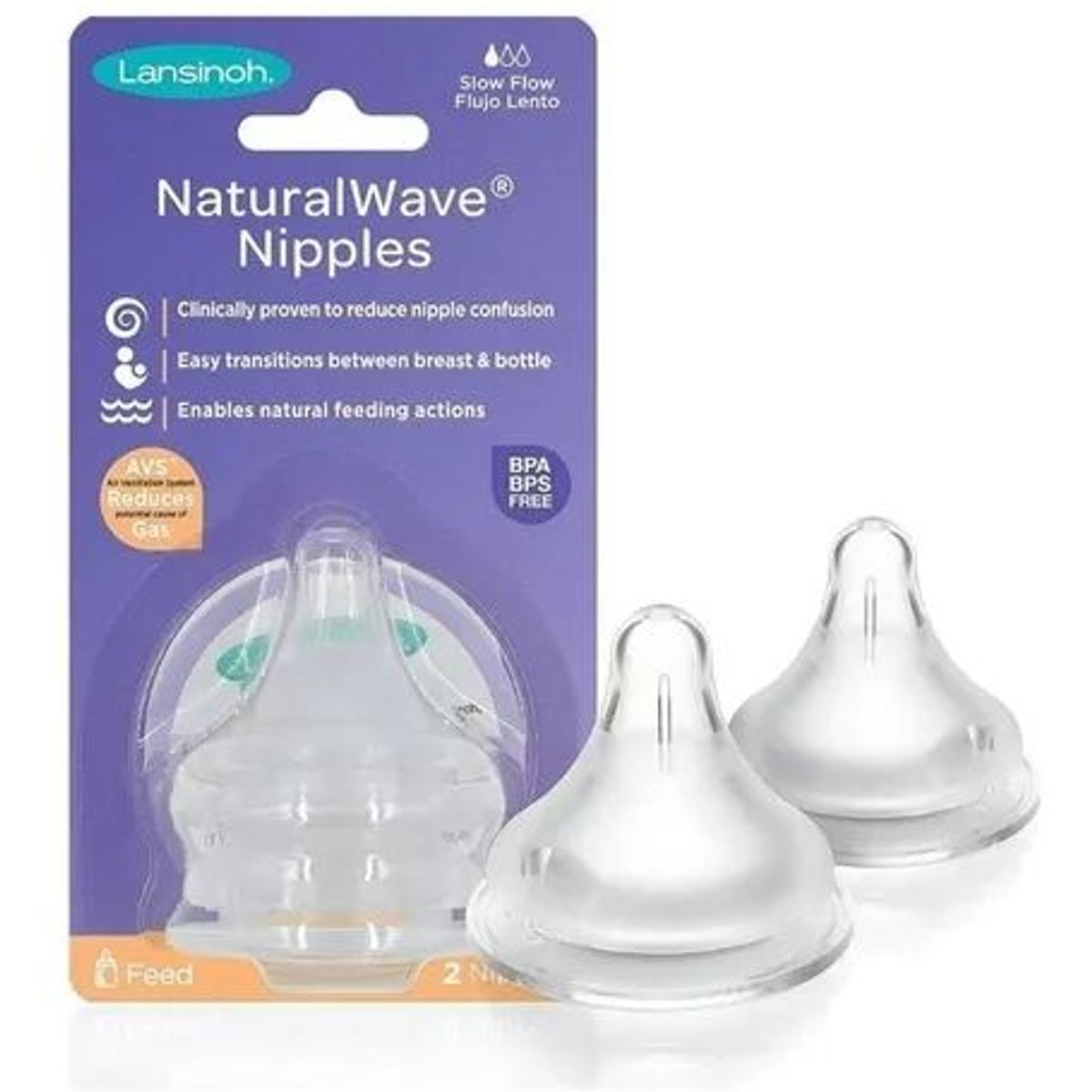LANSINOH - Tetina Natural Wave Repuestos Lansinoh 2unid Fluido Lento