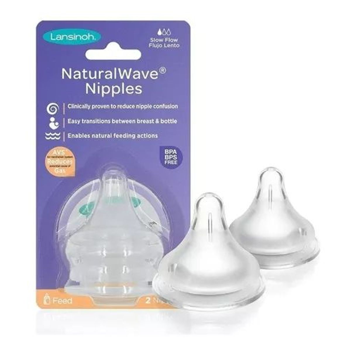 LANSINOH - Tetina Natural Wave Repuestos Lansinoh 2unid Fluido Lento