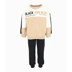 BLACK AND BLUE - Buzo niño con diseño blanco