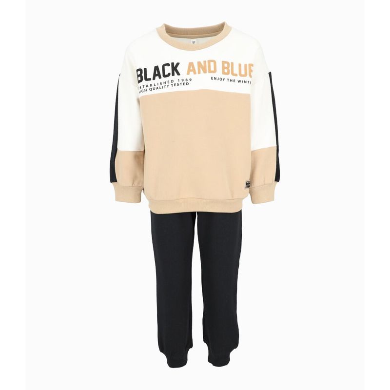 BLACK AND BLUE - Buzo niño con diseño blanco Black and Blue
