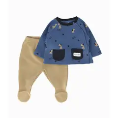 BLACK AND BLUE - Conjunto recién nacido de perritos celeste